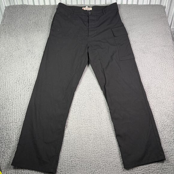 Marni Other - Marni Cargo Trousers Mens 54 (36x32) Black Wool Baggy Straight Lightweight
